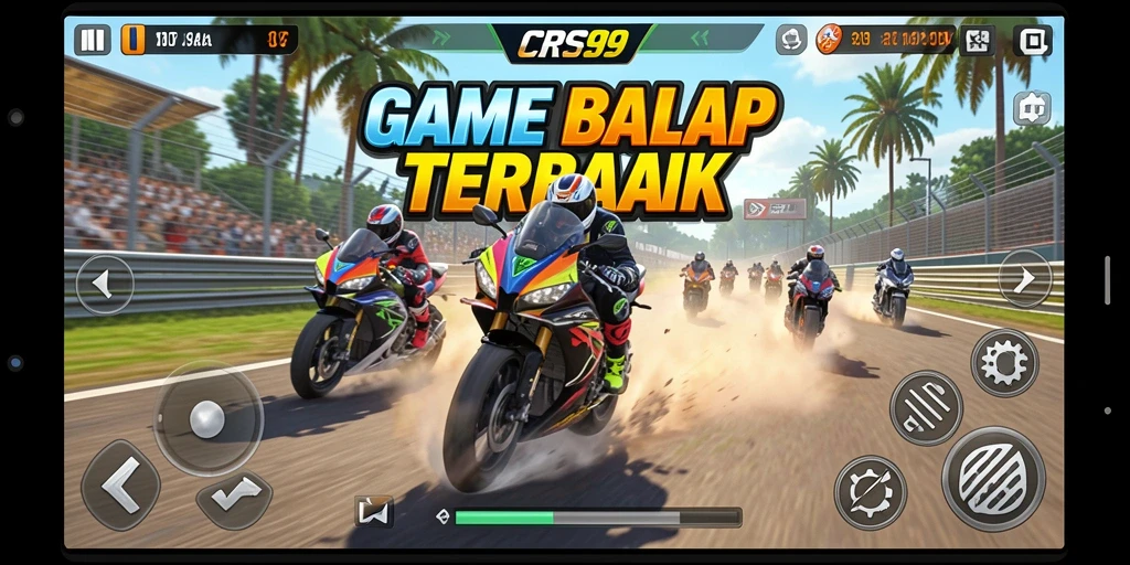 Tampilan gameplay seru dari CRS99 dengan aksi balap motor.