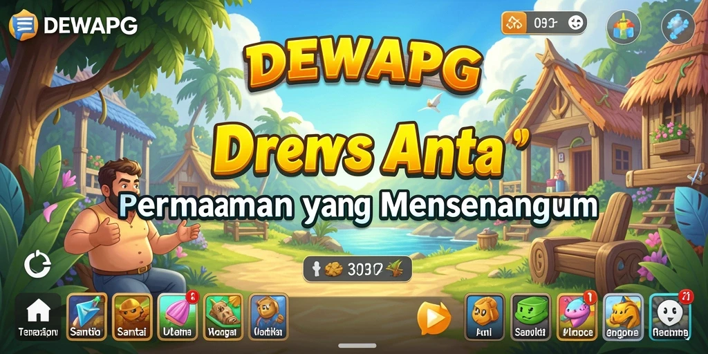 Tampilan game DEWAPG yang cerah dan penuh warna.