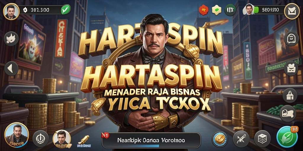 Screenshot HARTASPIN menunjukkan gameplay yang menarik dan interaktif di dunia bisnis Tycoon.