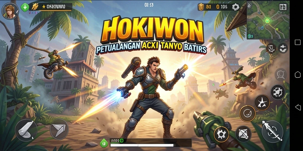 Screenshot HOKIWON menampilkan aksi seru dalam pertarungan yang mendebarkan.