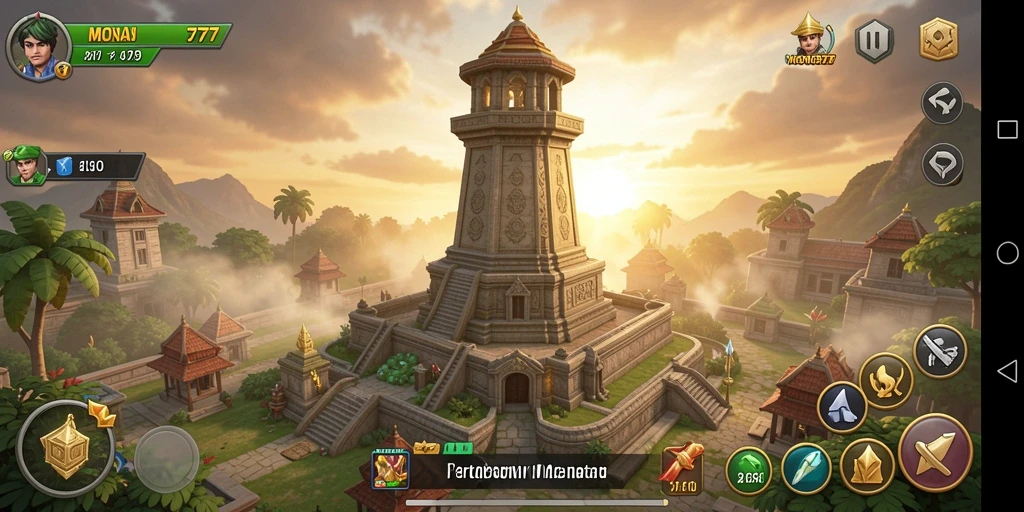 Screenshot gameplay MONAS77 yang menunjukkan aksi seru Tower Defense.