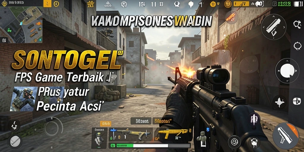 Tampilan gameplay SONTOGEL dengan aksi tembak-menembak yang mendebarkan.