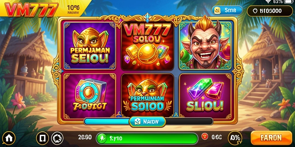 Tampilan grafis menarik dari permainan Slot VM777 dengan gameplay seru.