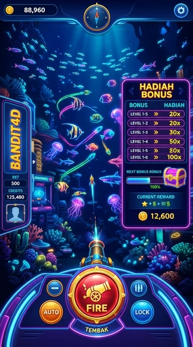 Tampilan awal aplikasi bandit4d dengan berbagai kategori aplikasi.